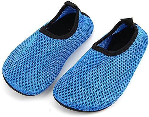 Bumud Kids Quick Dry Swim Water Shoes Barefoot Aqua Socks Shoes for Beach Pool Surfing Yoga (8-9 M US Toddler, Blue)