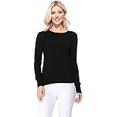 YEMAK Women's Knit Sweater Pullover – Long Sleeve Crewneck Basic Classic Casual Knitted Soft Lightweight T-Shirt Top
