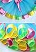 BGFKS Layered Ballet Tulle Rainbow Tutu Skirt for Little Girls Dress Up with Colorful Hair Bows (Blue Rainbow, L,4-8 Age)