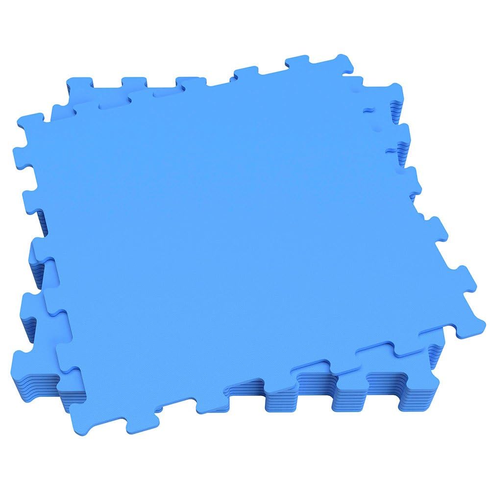 Floor Protector, EVA Rubber Floor, 8 Pieces, 50 x 50 cm, Pool Floor, Removable Pool Floor, Pool Puzzle, Pool Floor Protector, Blue Aktive