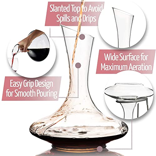 Wine Decanter With Aerator Set Red Wine Carafe with Built in Wine