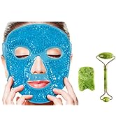 Face Jade Gua Sha Roller – Ice Gel Eye Ficial Mask Cold Reusable Therapy Tool Massage for Women C...