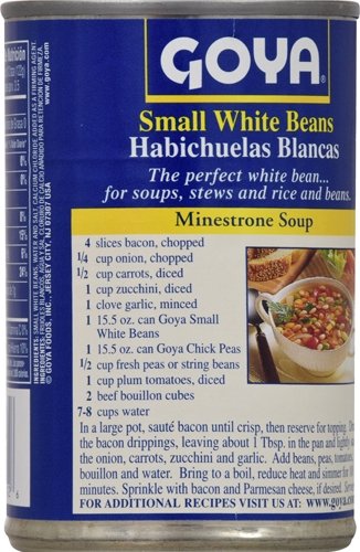 Goya Foods Small White Beans (Habichuelas Blancas), 15.5-Ounce Cans (Pack of 24)