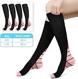 ACWOO Compression Socks for Men Women 2 Pairs Graduated Support Running view 8