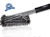3 in 1 Grill Cleaning Brush By All Times Finest - Extra Long Handle (18