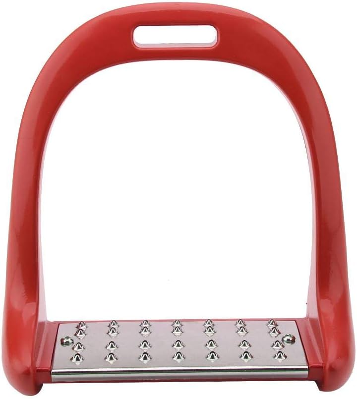 Zerodis Horse Stirrups, 1 Pair Durable Stainless Steel Non-Slip Western Saddle Stirrup Pedal Lightweight Safety Horse Saddle(red) : Pet Supplies