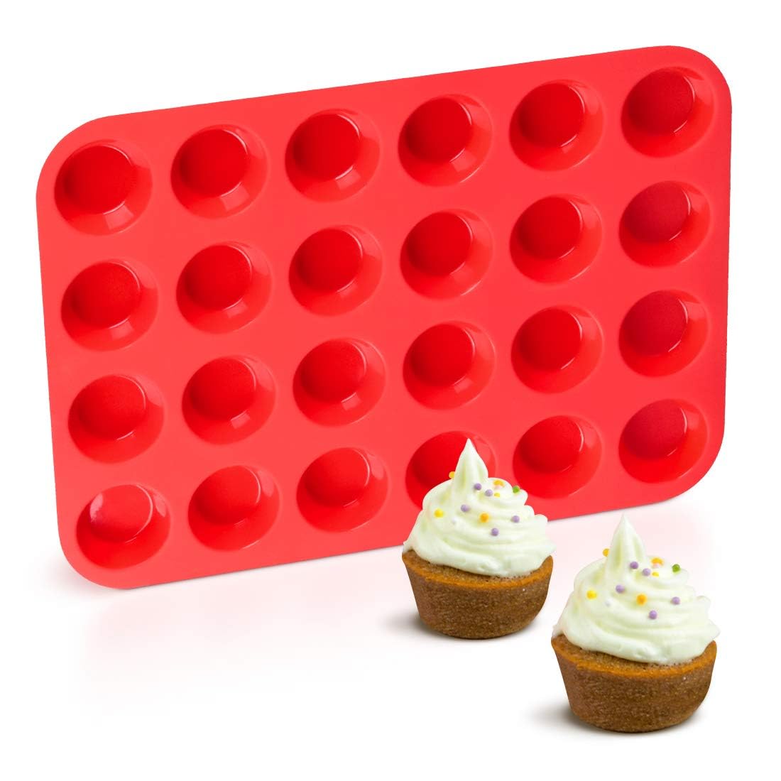 Photo 1 of Silicone Muffin Pan Mini 24 Cups Cupcake Pan, Nonstick Food Grade Silicone Baking Pan 1 Pack
