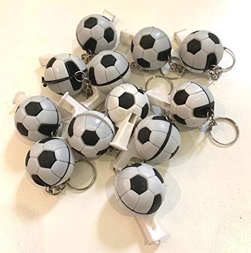 12 x Whistle Football Key Fob Pendant Fan Set