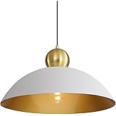 XIYOUVE 18 Inch Large Pendant Lights Kitchen Island Farmhouse Pendant Light with Adjustable White Dome Hanging Light Fixtures