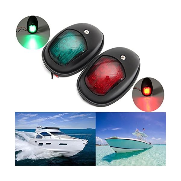 Boat-Navigation-Lights-YESSHOW-New-Marine-LED-Navigation-Lamp-Port-Bow-Side-Starboard-Lights-Red-Green-LED-for-Chandlery-Boat-Yacht-Skeeter-Safety-Lights-Deck-Mount-DC-12V-24V