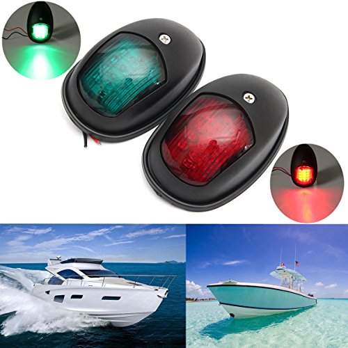4x Marine Boat Bow LED Navigation Lights – Stern Transom Starboard, 9W, 12-24V, Red/Green