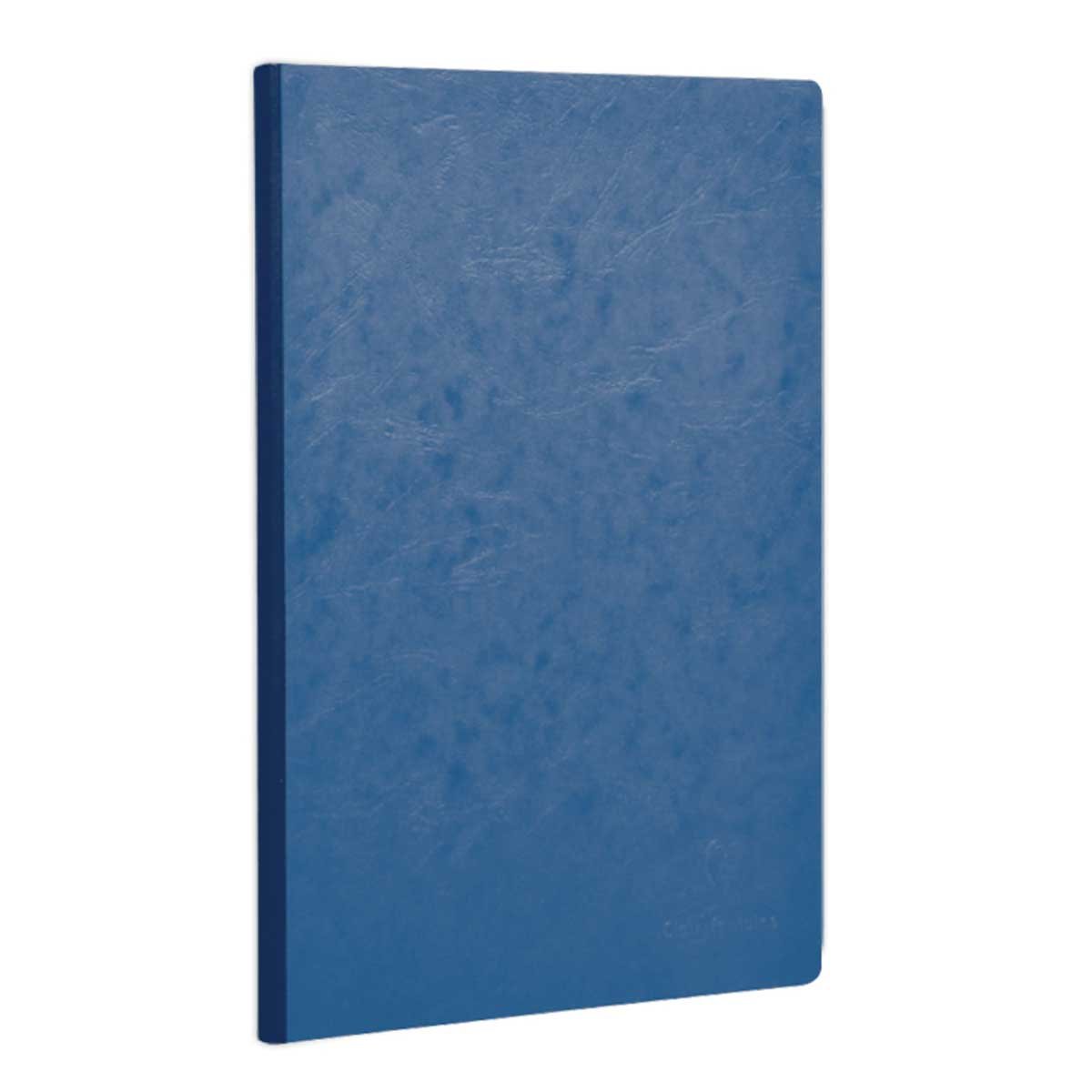 Clairefontaine 795464C Age Bag Collection A Sewn Notebook with Blue Cloth Spine - A5 14.8x21cm - 192 Lined Pages - 90 g White Paper - Leather Grain Card Cover