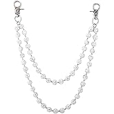 Pants Chain for Men, Women Wallet Chain, Wallet Chain Layered Pants Chains for Men Women Rhinestone Waist Chain Hipster Street Jeans Chain Silver keychain Pocket Bag Accessories Trendy Body Jewelry