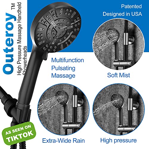 Outeroy High Pressure Filtered Shower Head with Handheld, Mineral 10