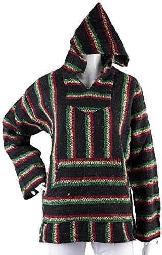 Unisex Classic Rasta Mexican Baja Hoodie (MEDIUM)