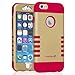 Fosmon HYBO-VAULT Slim Fit Dual Layer Front and Back Hybrid Case for Apple iPhone 6/6s (4.7") - Red / Gold