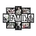 Adeco PF0432 Black Wood Family Wall Hanging Collage Photo Frame, 8 Openings, 4 by 6 Inch
