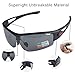 poshei P05 Polarized Sports Sunglasses with Unbreakable Frame for Biking Fishing Running Driving Golf Baseball (Black&Black)