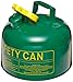 Eagle UI-50-SG Type I Metal Safety Can, Combustibles, 12-1/2" Width x 13-1/2" Depth, 5 Gallon Capacity, Green primary