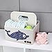 ANG Baby Diaper Organizer, Waterproof Foldable Baby Storage Basket,Nursery Organizer Caddy with Handle for Changing Table Diaper,Baby Shower Gift Baskets for Girls Boys(Dolphin)