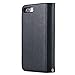 iPhone 8 Plus Case,iPhone 7 Plus Case, LONTECT 7 Card Slots Wallet Case with Wrist Strap - PU Leather Folio Flip Cover with Magnetic Detachable Slim Back Case for Apple iPhone 7 Plus - Black