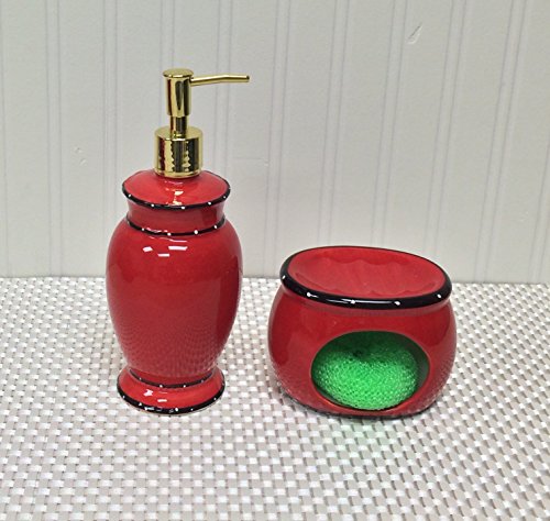 Ruffle Soap Dispenser and Sponge Holder Set