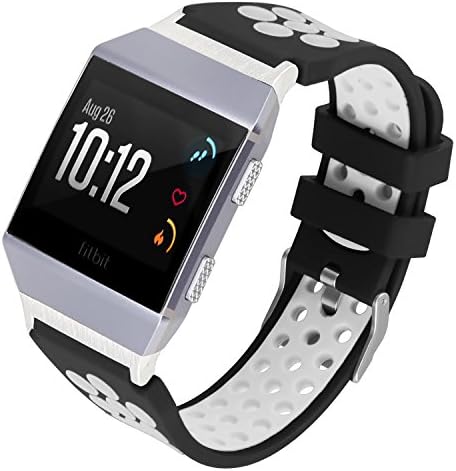 ESeekGo Compatible with Fitbit Ionic Band, Soft Silicone Breathable Sport Replacement Wristband with Metal Adapter Smart Watch Bracelet