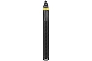 FUNNYFOX 36cm to 3m/9.8ft Super Long Carbon Fiber Extended Invisible Selfie Stick for Insta360 Insta 360 X5 X4 X3 X2 ONE R/RS/X for DJI OSMO 360 Accessories (Yellow)