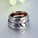 LineAve His or Her Couple Matching Heart Ring Mens Womens Wedding Band Stainless Steel