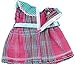 Adorable Baby Doll Clothes Dress Vintage Grids with Dot Doll Dresses for 14 - 16 Inches American Girl Dolls