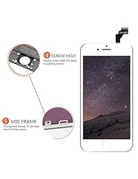 Pantalla LCD de repuesto para iPhone 6 Plus, digitalizador, pantalla táctil, marco de cristal para iPhone 6 Plus de 5,5 pulgadas, color blanco
