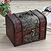 Fellibay Hofumix Wooden Jewelry Boxes Vintage Treasure Chest Handmade Box Rings Case with Metal Lock for Storing Jewelry Pearl Cosmetics 3PCS(S,M,L)