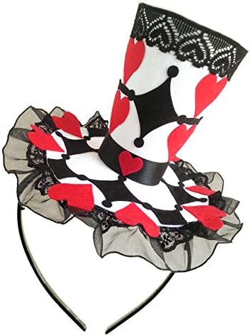 Queen of Heart Costume Mini Top Hat Headband Mad Hatter Tea Party Alice in Wonderland Party