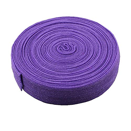 RAYLINE-DO RayLineDo® 15 Yards Flat Elastic Sewing Ribbon Bands Elastic Cord Spool Band Stretch Band Webbing Sewing Elastic DIY Craft Accessories Purple