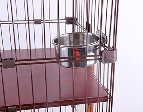 Pet Dog Coop Cups Stainless Steel Feeding Bowl with Clamp - Detachable Dog Cat Cage Kennel Hanging Bowl Metal Food Water Feeder (L) - Image 4
