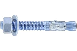 CONQUEST FASTENERS Conquest 1/2" x 3-3/4" Zinc Plated Wedge Anchors (Box of 25) – High Performance Concrete Anchors – Rust Resistant Zinc Plating for Dry Interior Environments – Heavy Duty Fastener for Concrete