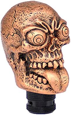 Eternalpower Universal Fit Gold Skull Gear Stick Shift Knob With Big Eyes And Tongue Automatic Manual shifter knobs Lever Fit for Car Truck