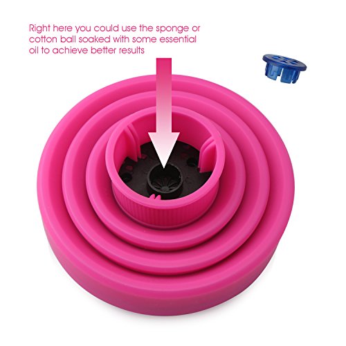 Segbeauty Portable Folding Collapsible Silicone Hair Blow Dryer Diffuser for Fizzy Hair, Flexible Hair Diffuser for Curly Wavy Fine Hair on Travel -- Rose Red