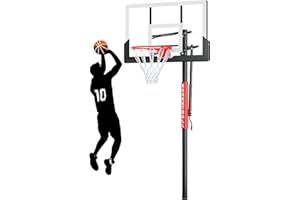 G GX9 GX9 In-Ground Basketball Hoops 10ft Adjustable with Crank, Outdoor Inground Basketball Goal System with 45-54 Inch Shatterproof Backboard