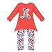 Molil Kids Girls Long Sleeve Irregular Hem Floral Shirt Pants Outfits Set Red XSmall