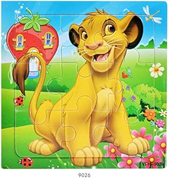 Tiny Souls Wooden Puzzle Lion and Red House