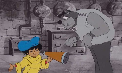 Scooby-Doo Production Cel of Flim Flam directing Scooby/Frankenstein Monster - Hanna Barbera Original