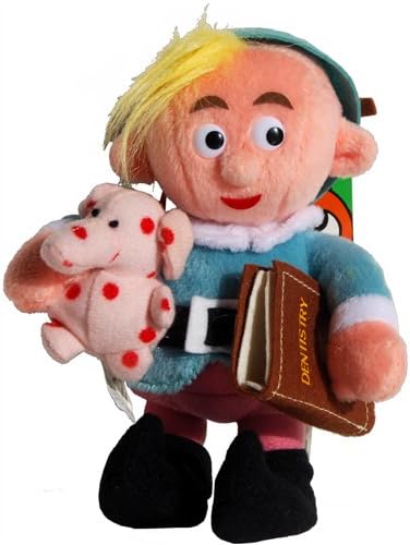 Hermey Dentist Elf with Pink Spotted Elephant Beanie Plush - Rudolph Island of Misfit Toys CVS 1999 by Rudolph Misfits