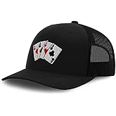 Custom Mesh Cap Hat Embroidered Poker Cards Game Embroidery Trucker Hats for Men & Women Cotton