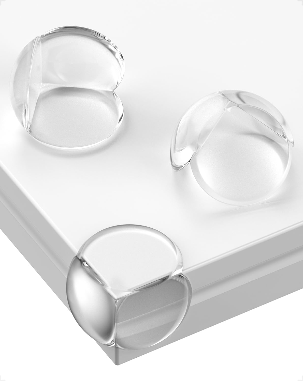 Lesfit Pack of 20 Transparent Baby Corner Protectors for Sharp Corner Guards and Table Edge Protection. (Round)