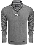 COOFANDY Mens Ribbed Slim Fit Knitted Pullover