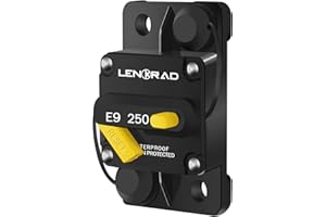 LENKRAD 250 Amp Marine Circuit Breaker Resettable 250A with Manual Reset Switch Button for Boat, Trolling, RV, Yacht, 12V - 48V DC, Waterproof, Surface Mount (250 amp Boat Circuit Breaker)