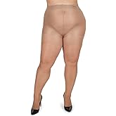 MeMoi Energizing Plus Size Curvy Control Top Pantyhose for Women, Semi Opaque Pantyhose, Lightweight Womens Stockings