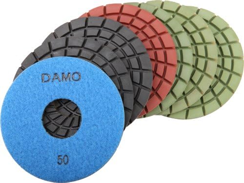 5" 5.0mm Wet Polishing Pads Set of 7 PCS for Granite / Concrete / Stone Floor