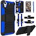 HTC Desire 626s Case, HTC Desire 626 Case, EC™ Heavy Duty Hybrid Armor Dual Layer Holster Case with Kickstand + Belt Swivel Clip for HTC Desire 626 (Black/Dark Blue)